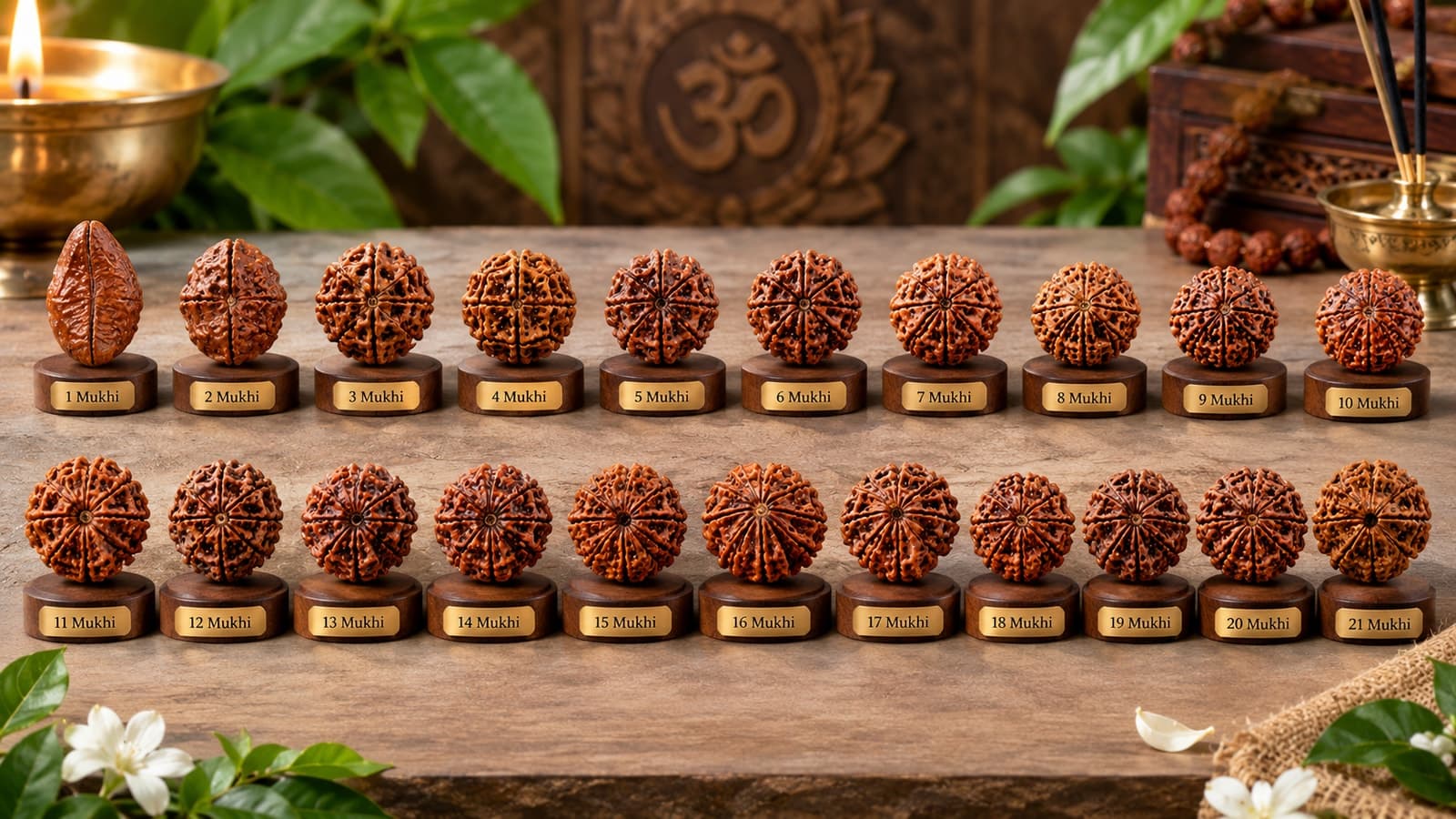 Natural Rudrakshas (1 to 21 Mukhi)